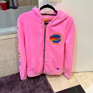 Aviator nation zip up large pink